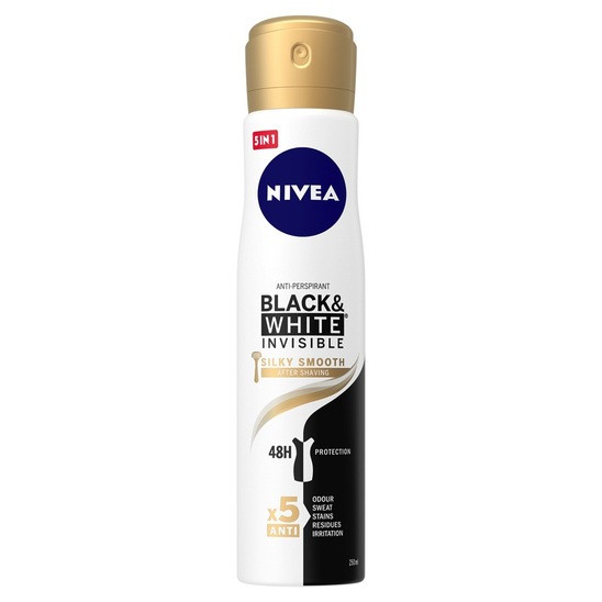 Deodorant sprej Black & White Silky Smooth, Nivea, 250 ml