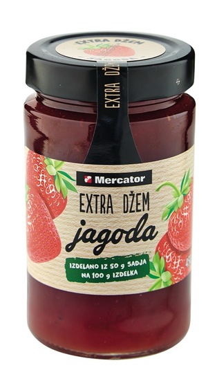 Ekstra 50% jagodni džem, Mercator, 450 g