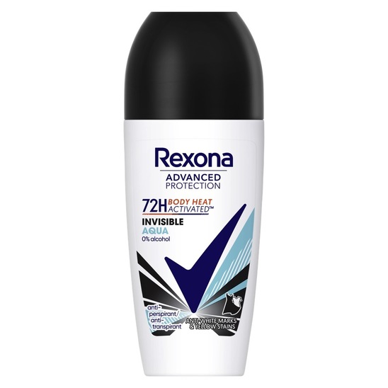 Deodorant Advanced Protection Invisible Aqua roll on, Rexona, 50 ml