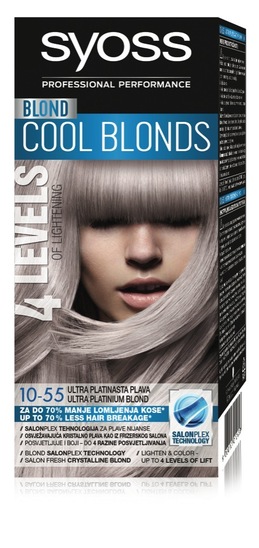 Barva za lase, 10-55 ultra platinasto blond, Syoss