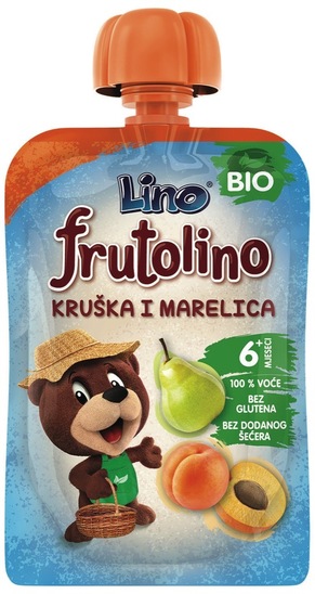 Bio kaša Frutolino, hruška in marelica, Lino, 100 g