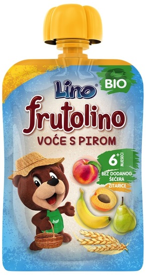 Bio kaša Frutolino, sadje in pira, Lino, 100 g