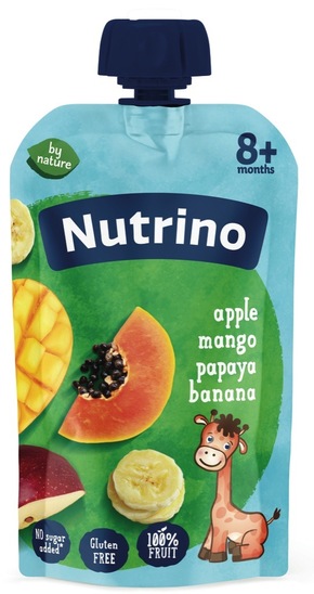 Sadna kaša, jabolko, mango, papaja in banana, Nutrino, 100 g