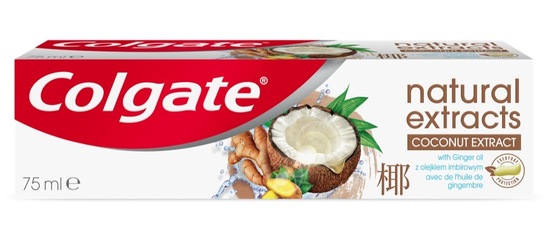 Zobna pasta, Colgate Naturals, kokos in ingver, 75 ml