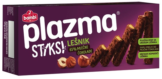 Čokoladni keksi z lešnikovim oblivom, Plazma, 125 g