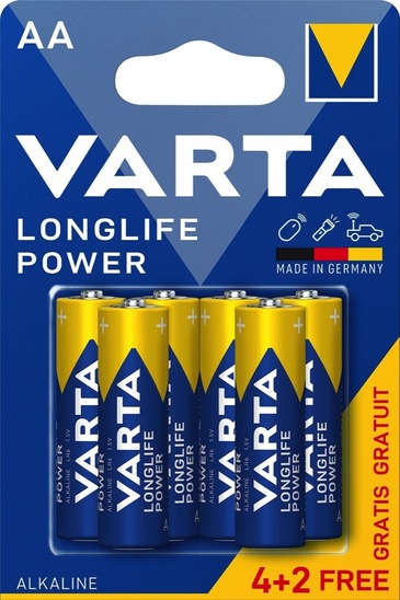 Baterijski vložek Varta, Longlife AA, 4 + 2 gratis