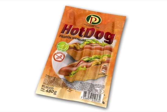 Piščančje hrenovke Hot Dog, Perutnina Ptuj, pakirano, 480 g