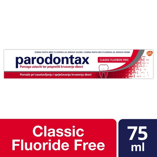 Dnevna zobna pasta Classic za nego krvavečih dlesni, brez fluorida, Parodontax, 75ml