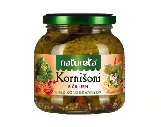 Kumarice kornišon s čilijem, Natureta, 280 g