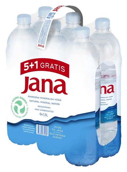 Negazirana mineralna voda, Jana, 1,5 l, 5+1 GRATIS
