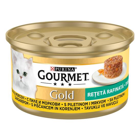 Hrana za mačke Gourmet Gold SC, piščanec in korenje, Purina, 85 g