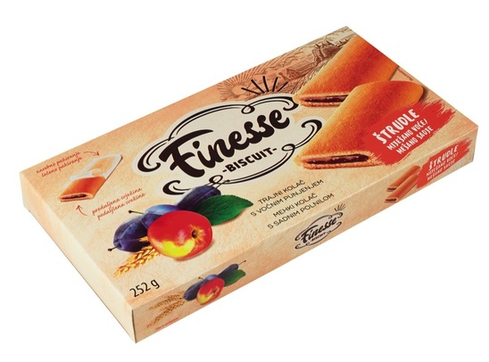 Keksi štrudle, mešano sadje, Finesse, 252 g