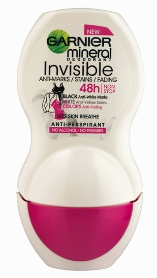 Deodorant Invisible Black & White & Colours roll on, Garnier, 50 ml