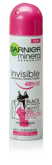 Deodorant Invisible Black & White & Colours sprej, Garnier, 150 ml