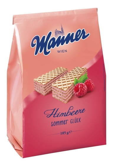 Napolitanke z okusom maline, Manner, 185 g