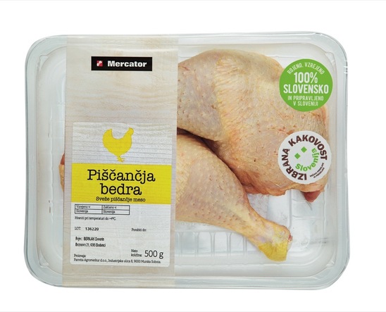 Piščančja bedra, Mercator, 500 g, IK