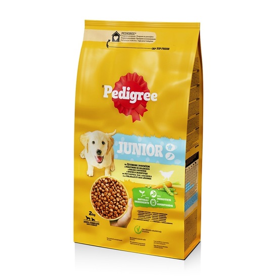 Hrana za pse Junior, perutnina in zelenjava, Pedigree, 2 kg, briketi