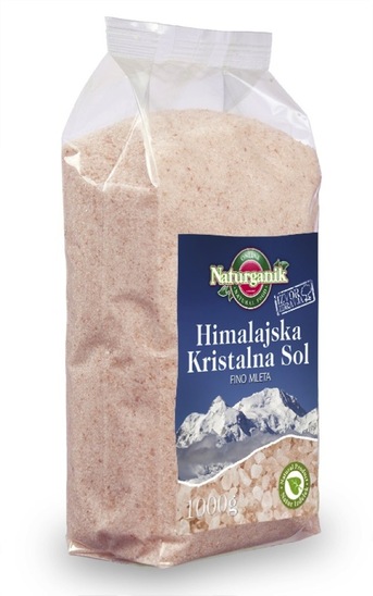 Himalajska kristalna sol, fino mleta, Biorganik, 1 kg