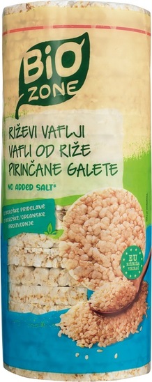 Bio riževi vaflji brez soli, Bio Zone, 130 g