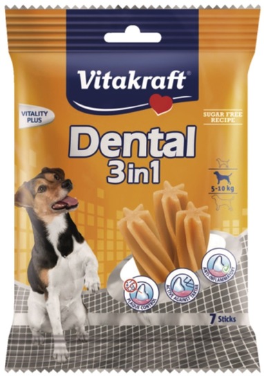 Prigrizek za pse Dental Stick 3v1, Vitakraft, 120 g