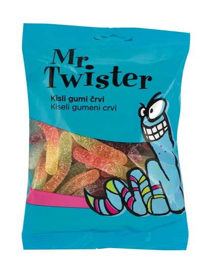 Bonboni Kisli črvi, Mr. Twister, 200 g