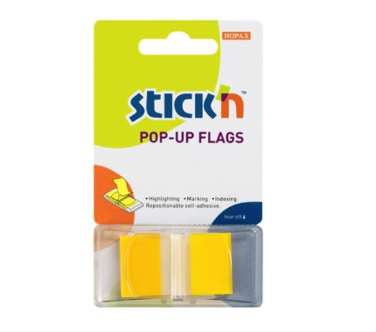 Samolepilni lističi za označevanje strani Stick'n 45 x 25 mm, rumene barve