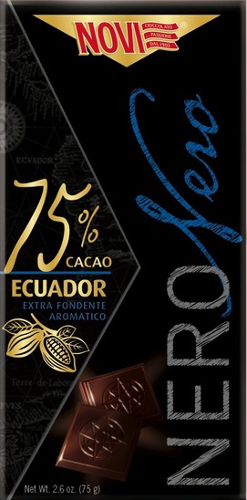 Temna čokolada Nero Ecuador, 75 % kakav, Novi, 75 g