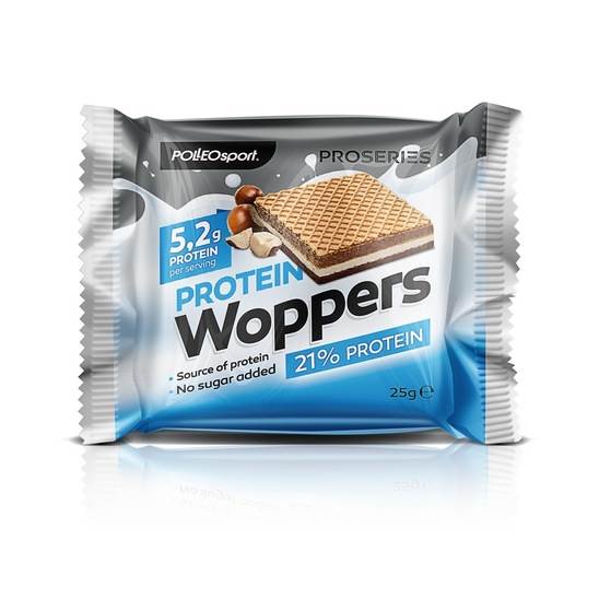 Proteinske napolitanke Woppers, mlečna čokolada, Polleo Sport, 25 g