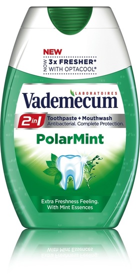Zobna pasta + ustna voda Vademecum 2v1 Polar Mint, 75 ml