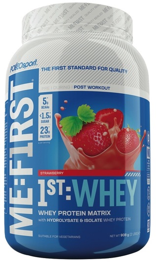 Whey Proteini Me:First, jagoda, Polleo Sport, 908 g