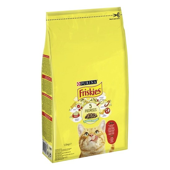 Hrana za mačke Friskies Adult s piščancem in zelenjavo, Purina, 1,5 kg, briketi