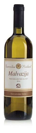 Malvazija, kakovostno belo vino, Korenika&Moškon, 0,75 l