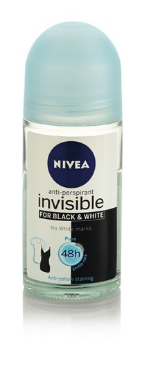 Deodorant roll on Invisible Black & White Pure, Nivea, 150 ml