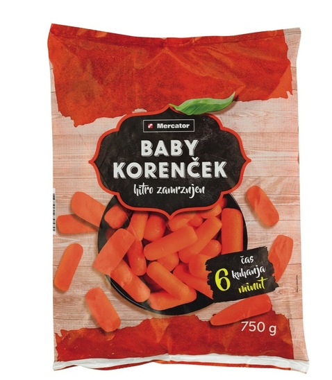 Baby korenček, Mercator, zamrznjeno, 750 g