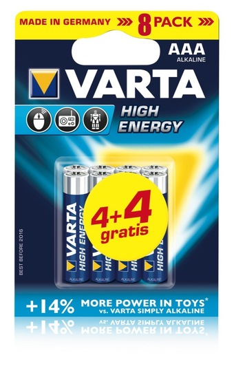 Baterijski vložek High Energy, Varta, AAA, 4 + 4 gratis