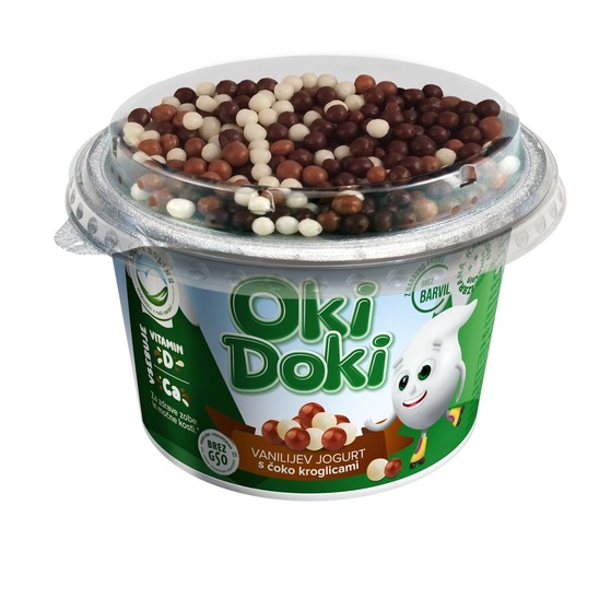 Jogurt Oki Doki s čokoladnimi kroglicami, Zelene Doline, 150 g