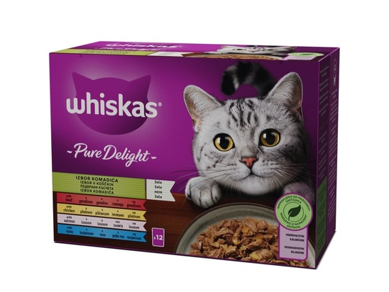 Mačja hrana, Casserole, mešani izbor, Whiskas, 12 x 85 g