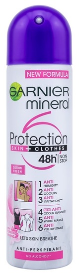 Deodorant Protection 6 cotton fresh sprej, Garnier, 150 ml