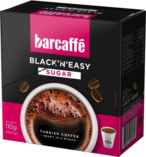 Mleta kava s sladkorjem Black'n'Easy, Barcaffe, 110 g