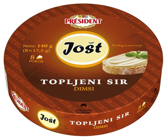 Topljeni dimljeni sir Jošt, Ljubljanske Mlekarne, 140 g