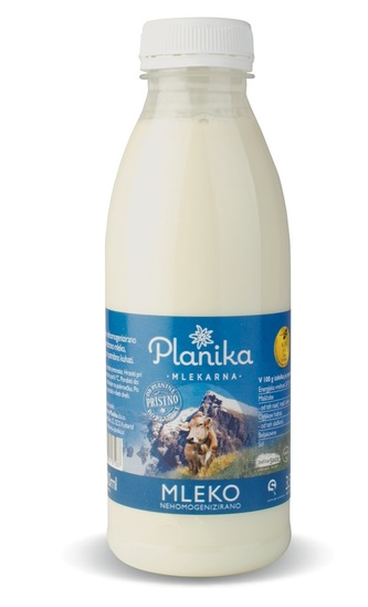 Sveže polnomastno mleko, 3,5 % m.m., Planika, 0,5 l
