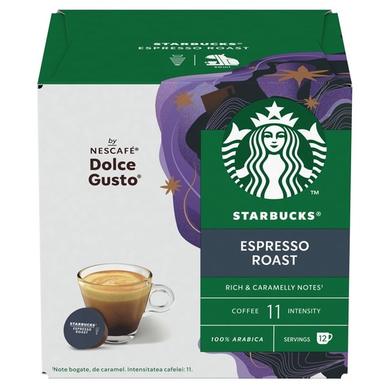 Kava, dark Espresso Roast, kapsule, Starbucks, 66 g