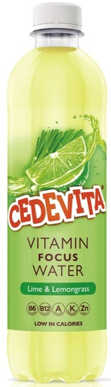 Negazirana voda z vitamini, limona in limonska trava, Cedevita, 0,5 l