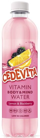 Negazirana voda z vitamini, limona in robida, Cedevita, 0,5 l