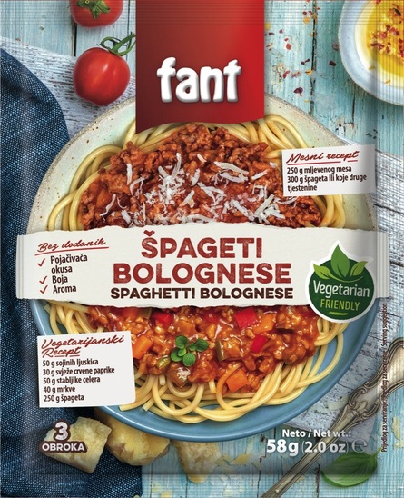 Začimbna mešanica za špagete Bolognese, Fant, 58 g