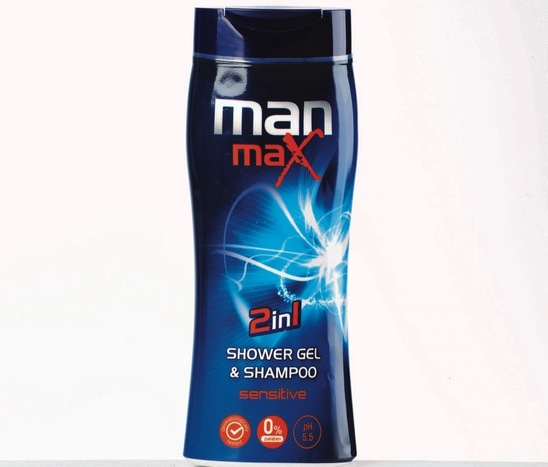 Gel za prhanje Man Max X Sensitive 2 v 1 , 300 ml
