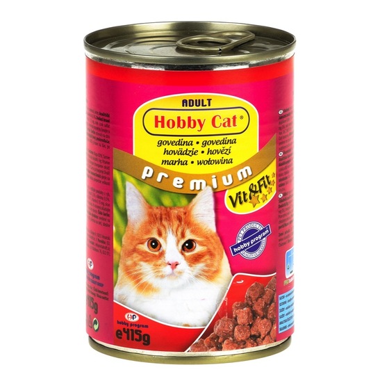 Hrana za mačke z govedino, Hobby Cat, 415 g
