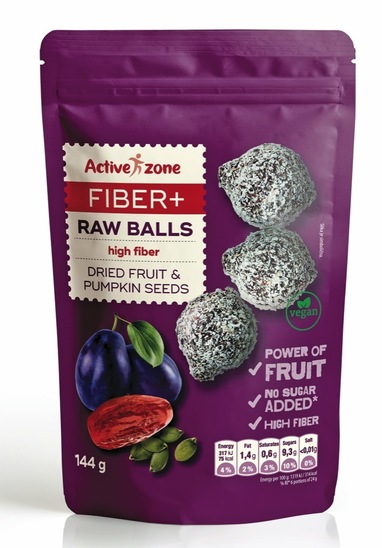 Energijske kroglice s suhimi slivami in bučnimi semeni, Active zone, 144 g