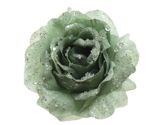 Okrasna vrtnica s sponko, zelena,  14 x 19 cm