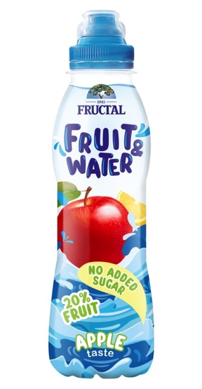 Negazirana voda z okusom Fruit Water, jabolko, Fructal, 0,4 l